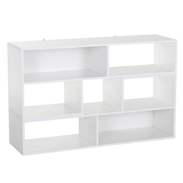 acquista Bibliothèque Gain de Place pour Salon en Bois 120-165 x35x50 cm Blanc
