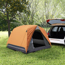 Tenda da Campeggio per 3 Persone Impermeabile 200x200x135H cm Impermeabile con Tasca e Gancio per Lanterna Arancione   
