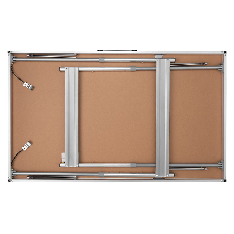 Set 3 Pezzi Tavolo Pieghevole Bianco Multifunzione per Esterni Campeggio Pic Nic