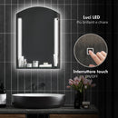 Specchio Bagno a Parete Luce LED a 3 Colori Mensola in Vetro 50x12x70 cm 