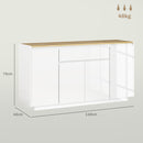 Credenza con 1 Cassetto e 3 Armadietti 140x40x75 cm Bianco   