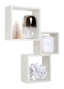 Set 3 Mensole da Parete Cubo in Fibra di Legno Incubo Rovere Sbiancato