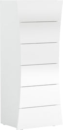 Mobile Cassettiera 6 Cassetti Settimino 52x40x121,7 cm Arco Bianco Lucido