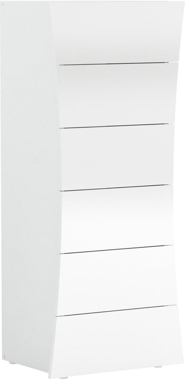 Mobile Cassettiera 6 Cassetti Settimino 52x40x121,7 cm Arco Bianco Lucido acquista