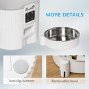 Distributore Automatico Cibo Cani e Gatti 20,5x25x28 cm con Ciotola e Timer Bianco