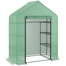 Serra da Giardino con Scaffali e Tetto a Spiovente in PE 143x73x195 cm 