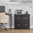Cassettiera Portadocumenti 74x42x72 cm 2 Cassetti con Chiavi in Truciolare Noce