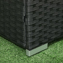 Baule Cassapanca da Giardino 95x60x58 cm in Rattan e Acciaio Nero