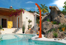 Doccia Solare da Esterno Giardino 20L Miscelatore e Lavapiedi Arkema Happy One Cherry