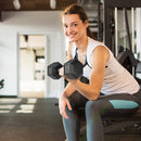 Set di Manubri Palestra da 2x12,5 kg Esagonale Pesi per Palestra con Impugnatura Zigrinata Antiscivolo Nero      