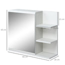 Specchio da Bagno a Parete con Armadietto e Ripiani 60x18x50cm Bianco  