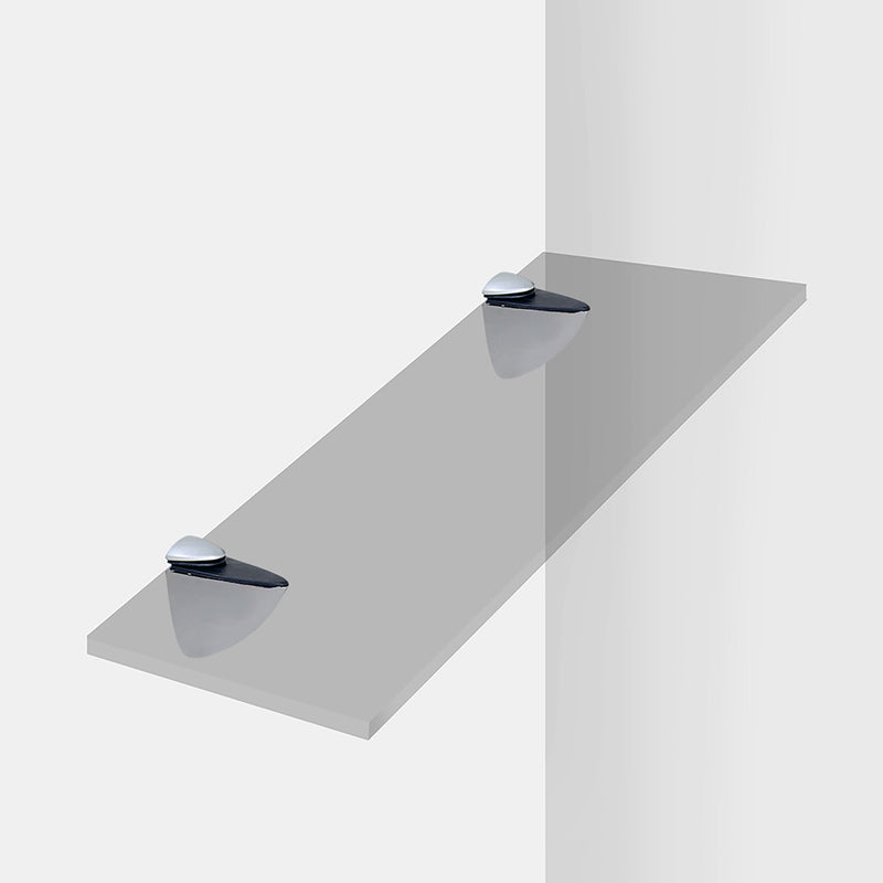 Supporto Mirlo per Mensola in Legno o Vetro 1 Set Verniciato Alluminio Tecnoplastica e Zama Emuca