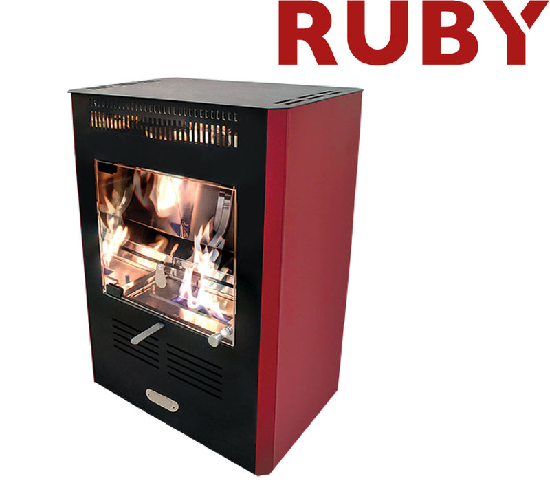 Stufa a Bioetanolo da Interno Ruby 45x31x61 cm 3000W 2L Fiamma Statica Bordeaux 