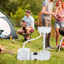 Lavabo Portatile da Campeggio 24L 83x50x103 cm con Ruote in HDPE  Grigio Chiaro