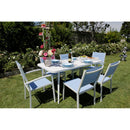 Tavolo da Giardino in Alluminio Rettangolare 80x160x76cm Las Vegas Bianco