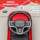 Macchina Cavalcabile per Bambini 65,5x28x42 cm Licenza Land Rover con Clacson e Spazio Portaoggetti Rosso      