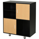 Libreria Mobiletto 5 Ripiani 2 Ante 80x40x96 cm in Truciolare  Nero