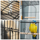 Voliera Gabbia per Uccelli 46,5x35,5x92 cm in Metallo e Plastica Nero