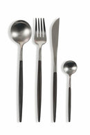 Servizio Set di Posate 24 Pezzi in Acciaio Villa d'Este Home Tivoli Stilo Nero