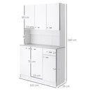 Armadio con Pensili da Cucina in Legno Bianco 101x39x180 cm
