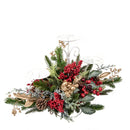 Porta Candele Decorativo Alto 52 cm in Plastica e Metallo Rosso e Oro