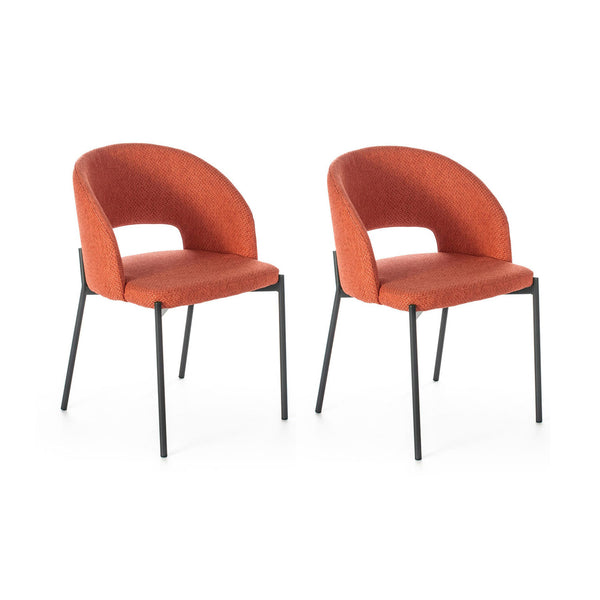 Set 2 Sedie 52x55,5xH78,5 cm in Tessuto Greta Arancio acquista