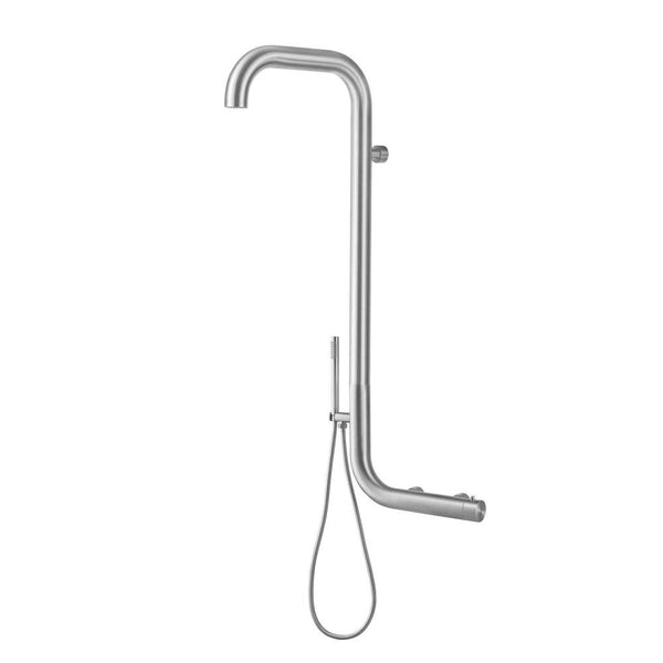sconto Douche de jardin murale à double mitigeur avec douchette Sined Arborea Inox