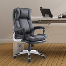 Poltrona Direzionale da Ufficio Ergonomica in Similpelle Nero 