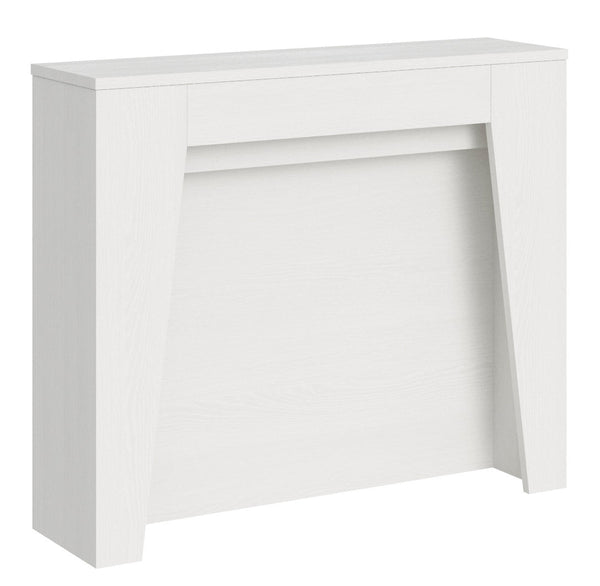 Console Extensible 90x25/211 cm Anea Panneaux Mélamine Frêne Blanc online