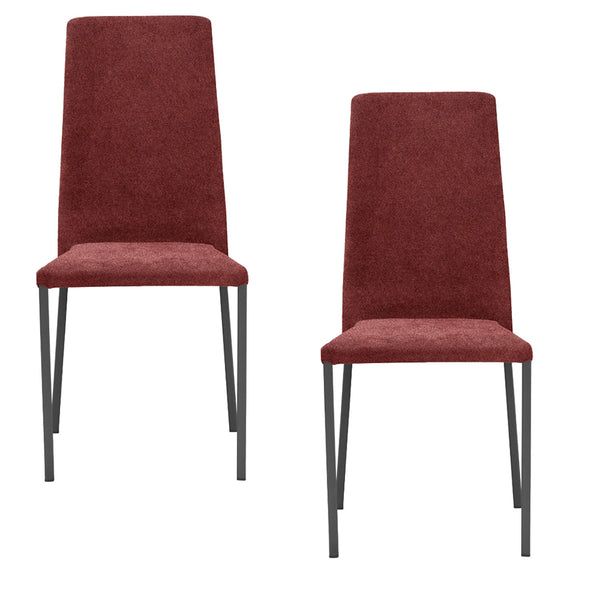 prezzo Set 2 sedie Imbottite 45x50x96 cm in Tessuto Ddenver Betty New Rosso