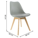 Sedia da Pranzo 48x50x82 cm Piedi in Legno Grigio