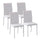 Lot de 4 Chaises Rembourrées 41x50x91 cm en Simili Cuir Blanc