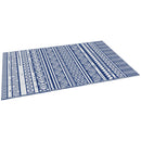 Tappeto per Esterno 182x274 cm Pieghevole e Reversibile  in Polipropilene Blu e Bianco