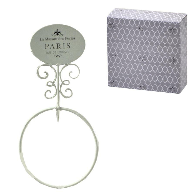 Portasciugamani ad Anello 20x6xh38,5 cm in Metallo Paris Bianco
