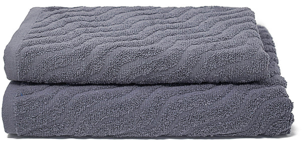 sconto Set Serviettes Invités Éponge + Lingette Sally Onda Gris Foncé