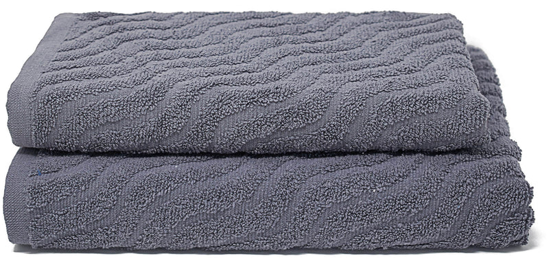 Set Spugna Asciugamani Ospite + Salvietta Sally Onda Grigio Scuro