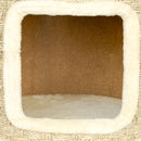 Albero Tiragraffi per Gatti Fino a 5 kg Alto 37 cm a 2 Livelli con Nicchia e Corda in Sisal Cachi      