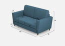 Divano 2 Posti 152x85x85 cm Yasel in Tessuto Avio