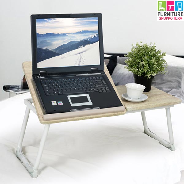 Tavolino Vassoio Pieghevole da Letto Divano 65x30 cm per Notebook PC Laptop online