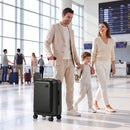 Valigia Rigida Piccola 48 L 56x36x24 cm Espandibile con 4 Ruote e Scomparto per Laptop in ABS Nero      