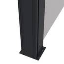 Tenda Laterale Retrattile 400x160 cm con Maniglia in Metallo Alluminio e Poliestere Grigio Chiaro    
