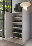 Mobile Multiuso 2 Ante con 5 Ripiani 78x36x115,5 cm Modello Dama Bianco Lucido