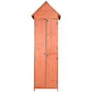 Casetta Box da Giardino in Legno di Pino 3 Ripiani 71x60x211 cm 