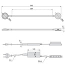 Applique Led Kuma Rotondo Braccio Flessibile Sensore Touch Luce Bianca Plastica Nero 2 Pezzi Emuca