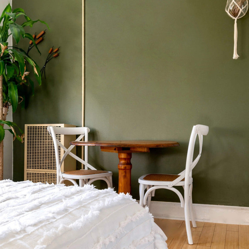 Sedia Cross 46x42x87 cm  in Legno Bianco