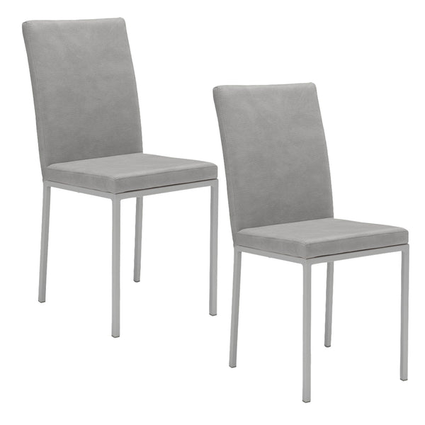 prezzo Set 2 sedie Imbottite 42x54x93 cm in Tessuto Ranger Licya Light Grey / Gambe Silver