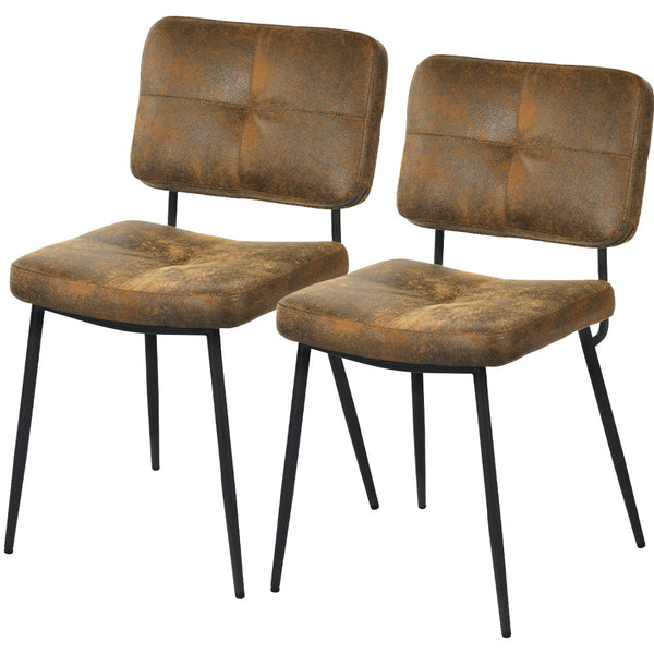 Set 2 Sedie per Sala da Pranzo Sgabelli in Pelle Scamosciata Seduta Ergonomica acquista