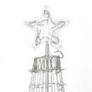 Albero di Natale Luminoso Ø80x220 cm 592 LED con 8 Giochi di Luce da Esterno in Metallo Bianco Freddo      