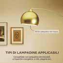 Lampada da Terra Moderna ad Arco 100-115x35x170-180A cm con Asta Regolabile e Interruttore a Pedale Attacco E27 Oro      