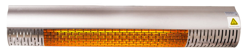 Stufa Elettrica ad Infrarossi a Piantana 2000W con Telecomando per Esterni Argento